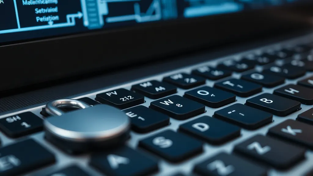 Professional close-up of a modern computer keyboard with a s